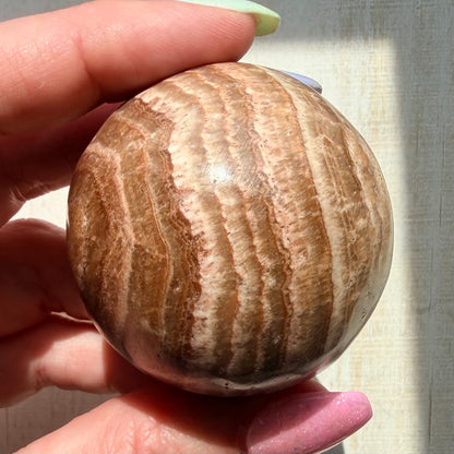Aragonite Sphere - Brown | Natural Crystal Sphere | Option A