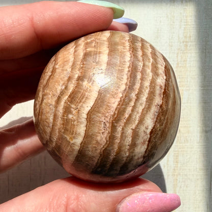 Aragonite Sphere - Brown | Natural Crystal Sphere | Option A