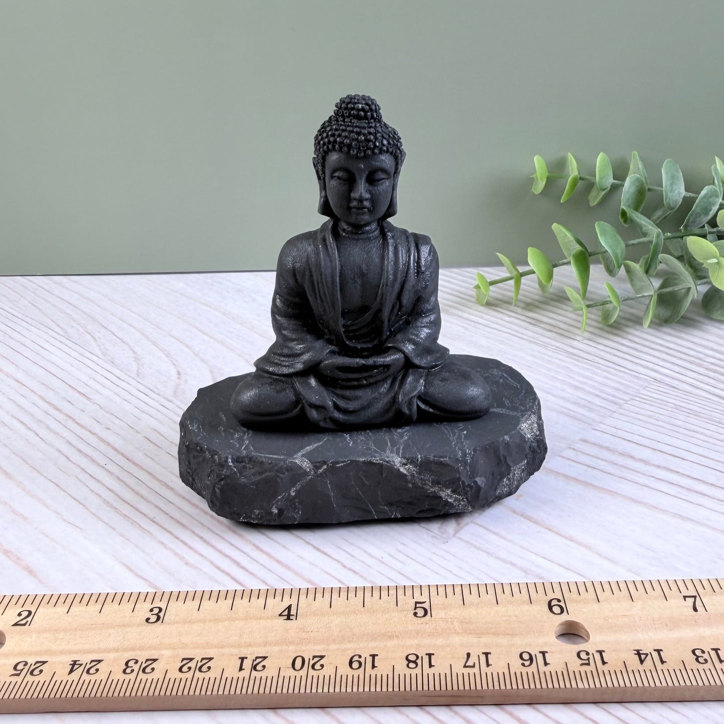 Karelian Shungite Buddha Carving - EMF Protection Statue