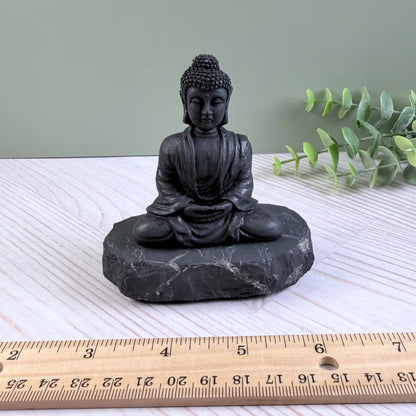 Karelian Shungite Buddha Carving - EMF Protection Statue