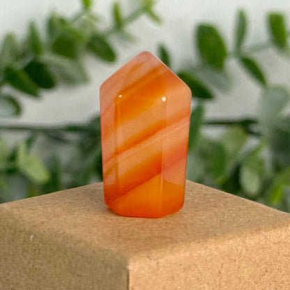One (1) Mini Carnelian "Cupcake" Tower Carving