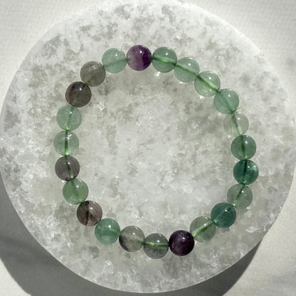 One (1) Fluorite Bracelet (8mm Bead)