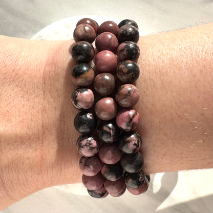 One (1) Rhodonite Bracelet (8mm)