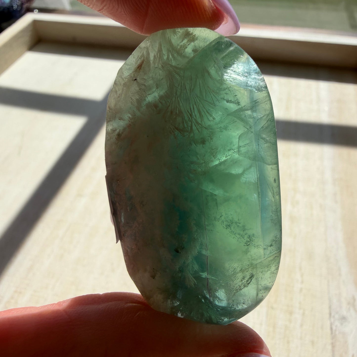Snowflake Fluorite Palm Stone | Option B