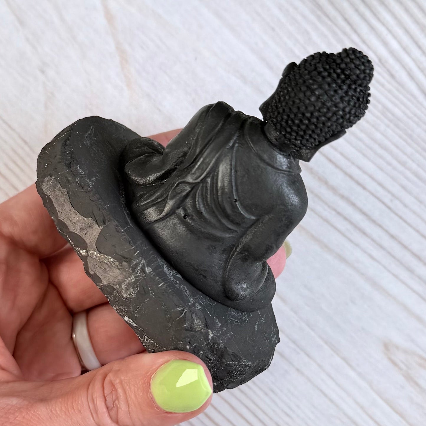 Karelian Shungite Buddha Carving - EMF Protection Statue