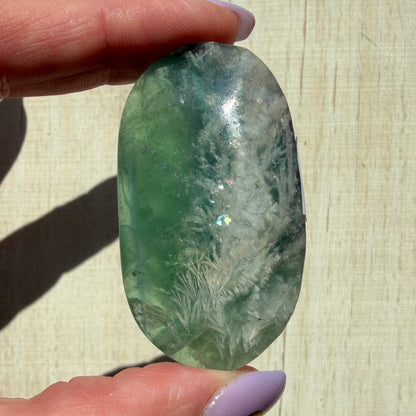 Snowflake Fluorite Palm Stone | Option B
