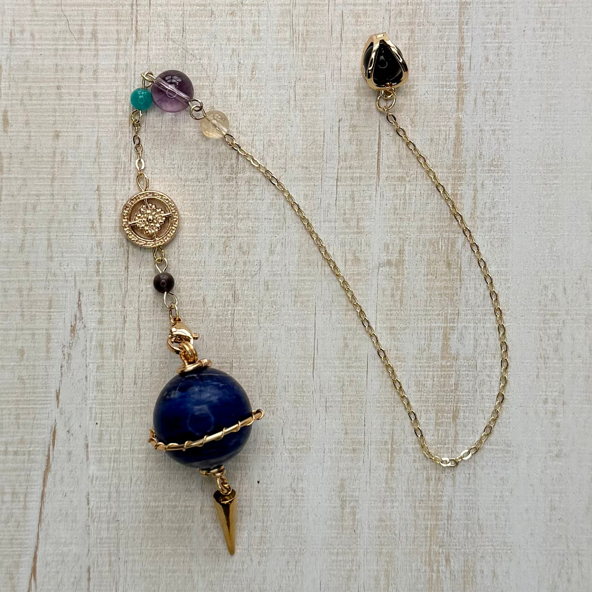 Wire-Wrapped Saturn Crystal Pendulum | Choose Your Stone