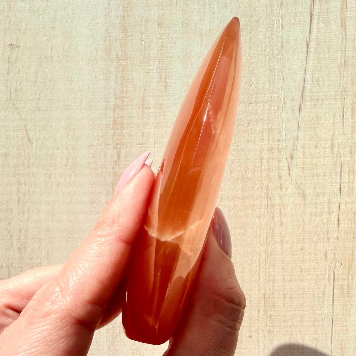 Honey Calcite Flame | Hand-Selected Crystal Carving