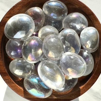 One (1) Exceptional Quality Angel Aura Quartz Tumble from Brazil