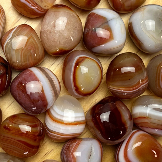 One (1) High Quality Banded Carnelian Tumble from Brazil