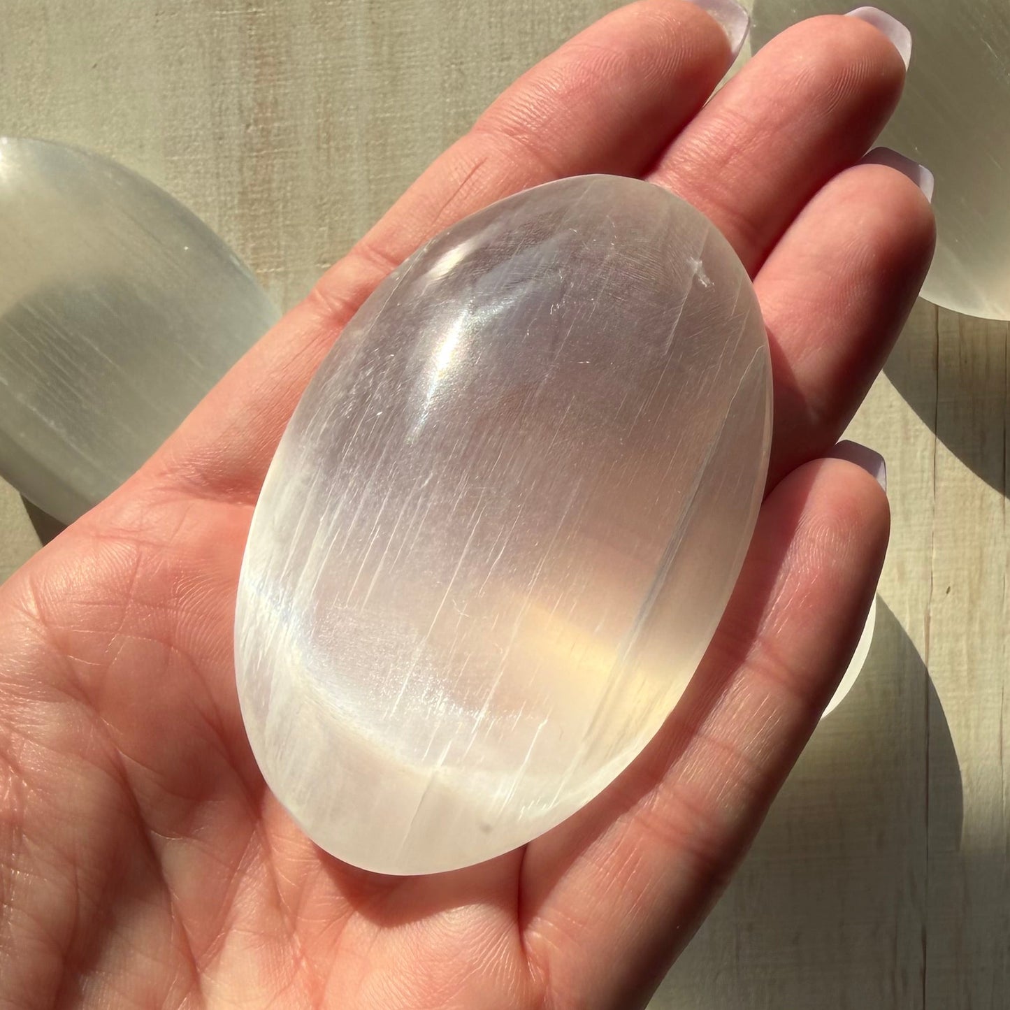 Selenite Palm Stone | Satin Spar | Selenite Crystal