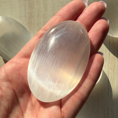 Selenite Palm Stone | Satin Spar | Selenite Crystal