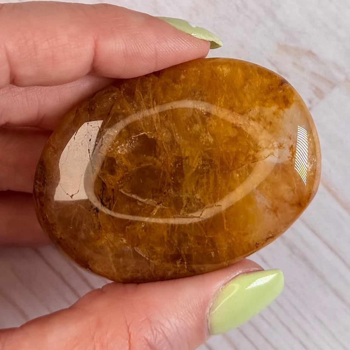 Golden Healer Quartz Palm Stone | Option E