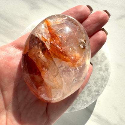Fire Quartz Palm Stone | Option B