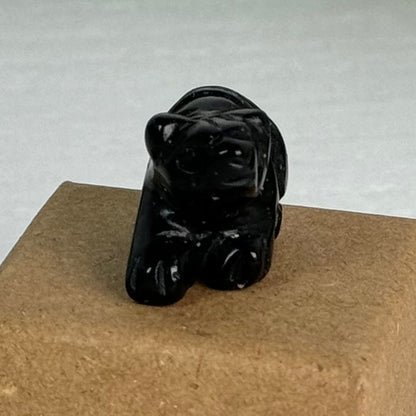 One (1) Mini Obsidian Bear Carving