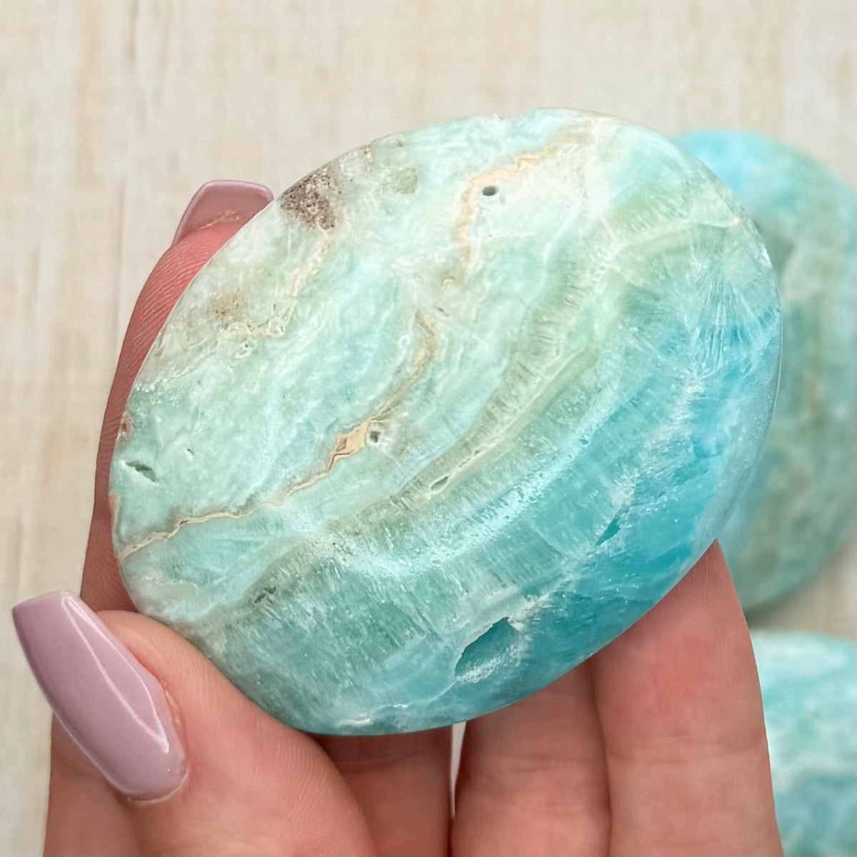 Caribbean Calcite Palm Stone | Caribbean Blue Calcite | Calcite Crystal