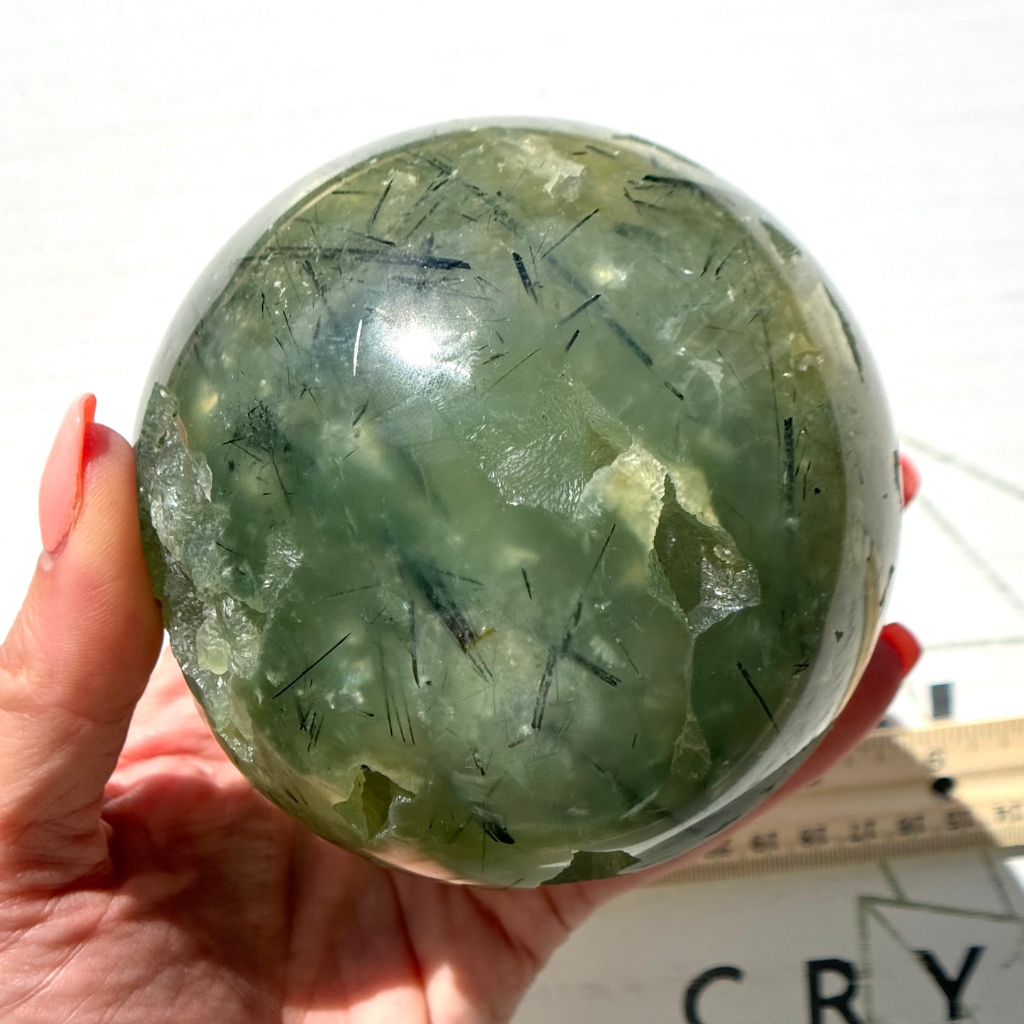 Prehnite with Epidote Sphere from South Africa