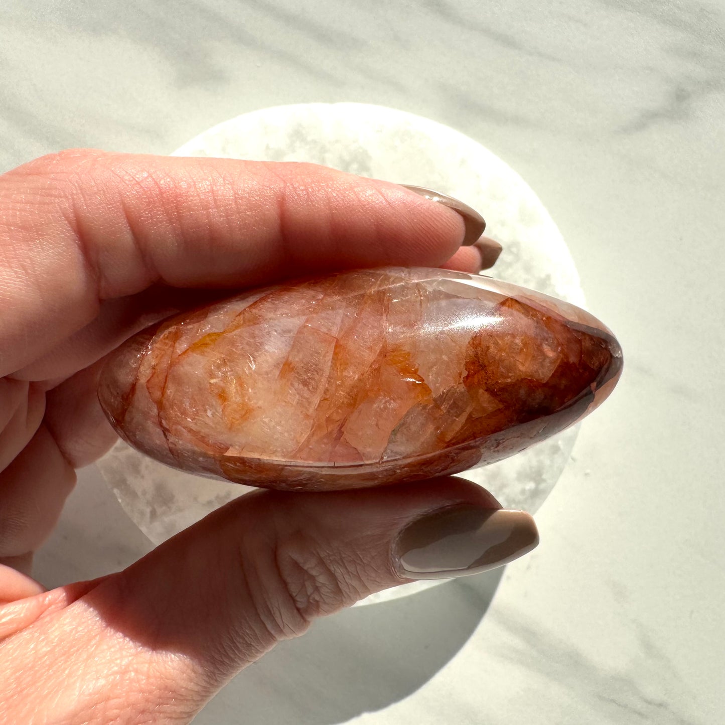 Fire Quartz Palm Stone F
