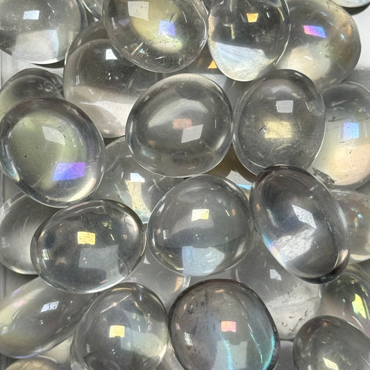 One (1) Exceptional Quality Angel Aura Quartz Tumble from Brazil