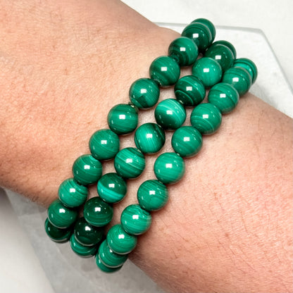 One (1) Malachite Bracelet (8mm Bead)