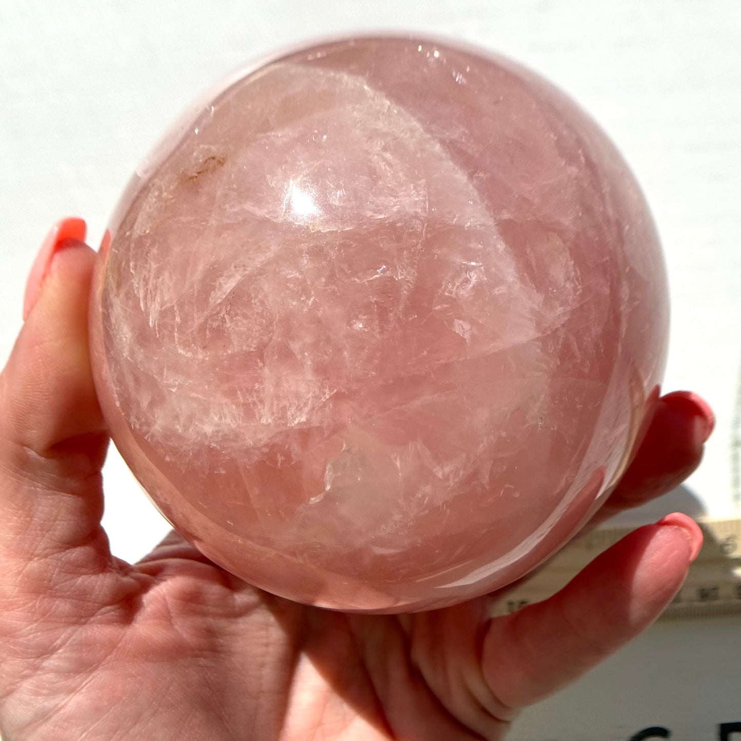 High Quality Rose Quartz Sphere with Asterism from Brazil