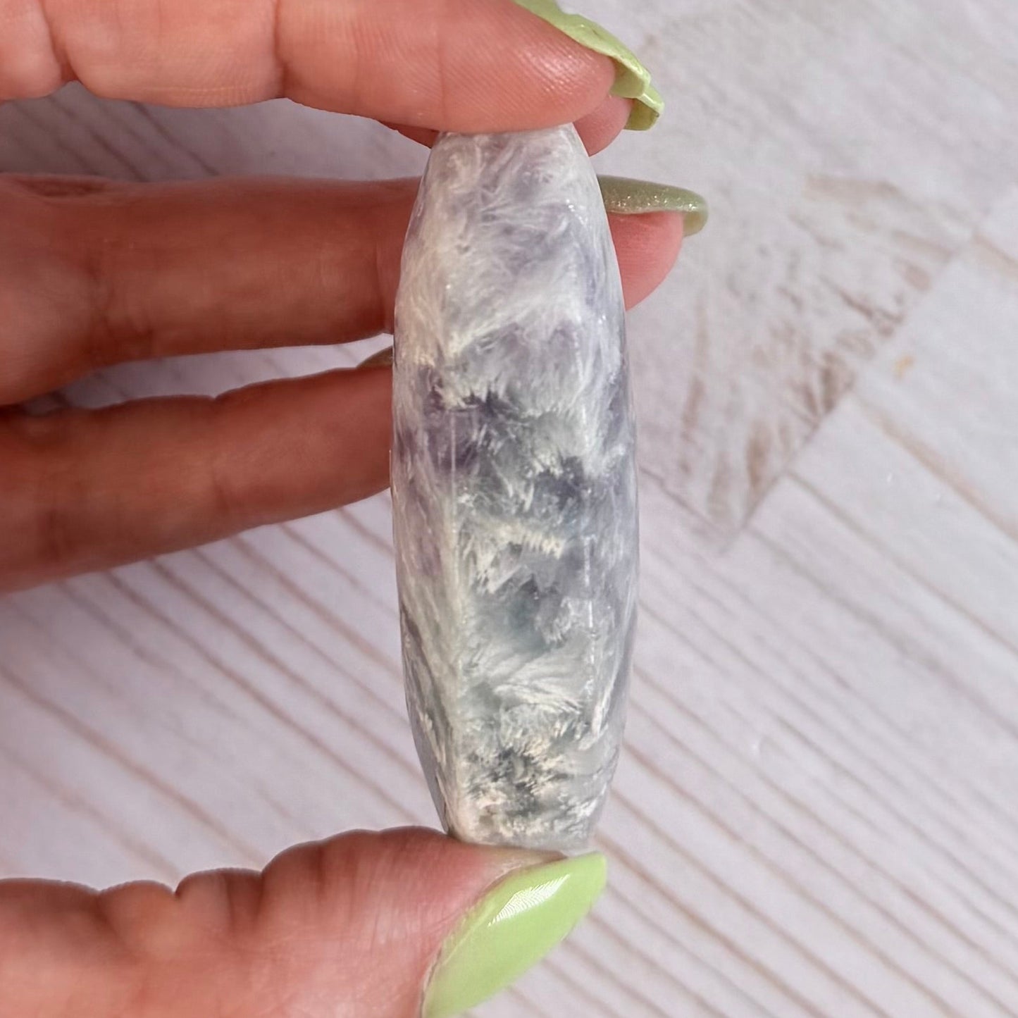 Snowflake Fluorite Palm Stone | Option C