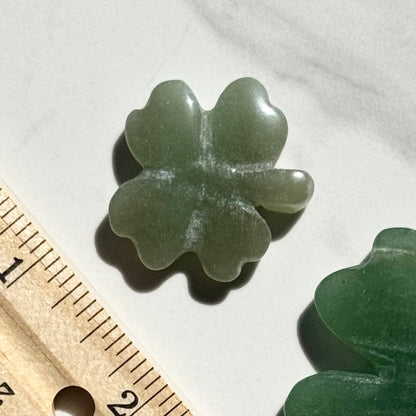 One (1) Green Aventurine Shamrock Carving