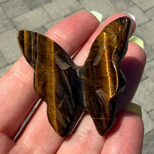 Golden Tiger’s Eye Butterfly Carving