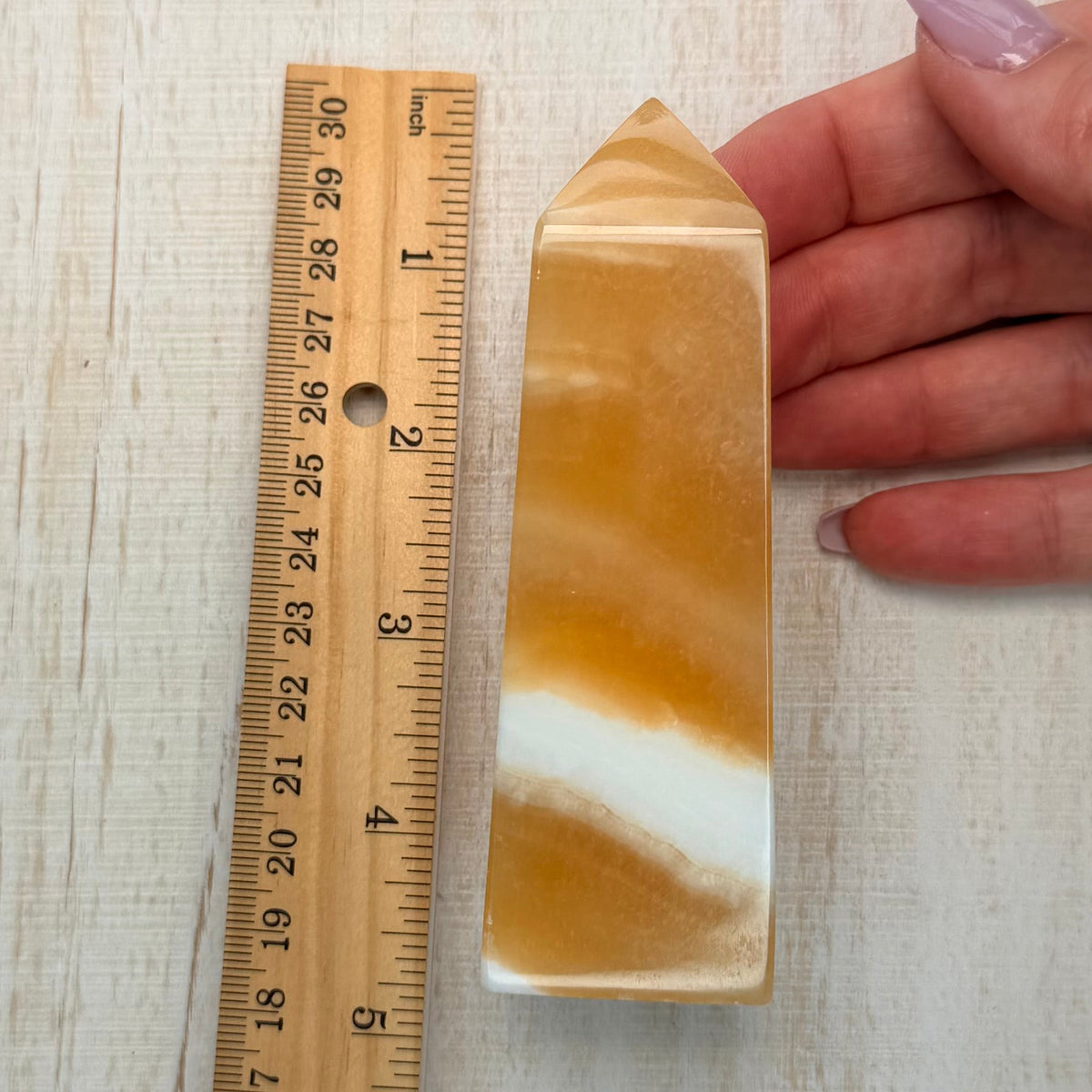 Orange Calcite Tower – Bright Crystal for Energy & Creativity