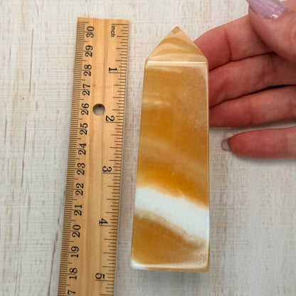 Orange Calcite Tower – Bright Crystal for Energy & Creativity