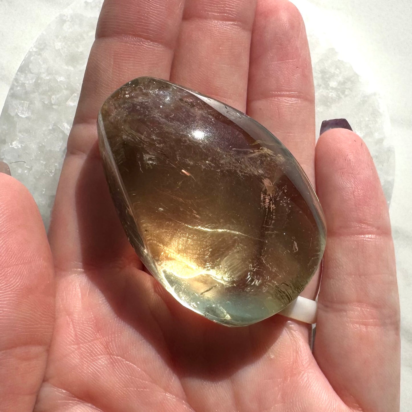 Beautiful High-Quality Citrine Palm Stone F