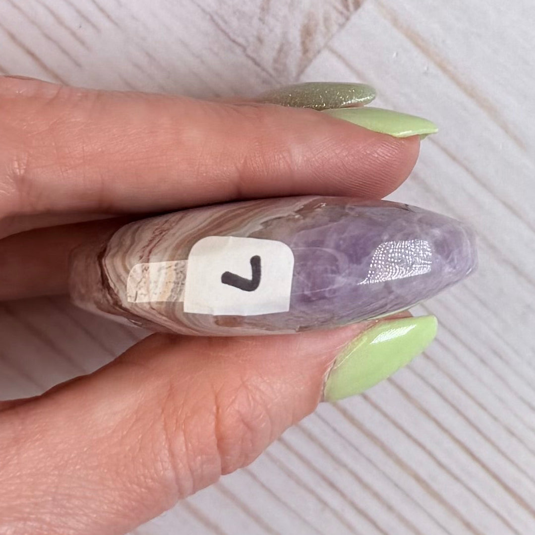 Crazy Lace Amethyst Palm Stone from Mexico | Option L