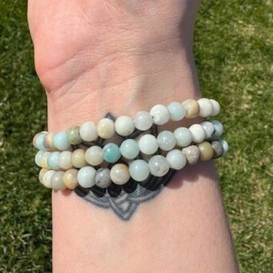 Common Quality Amazonite Bracelet from Brazil (6mm Bead)