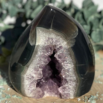 amethyst crystal flame