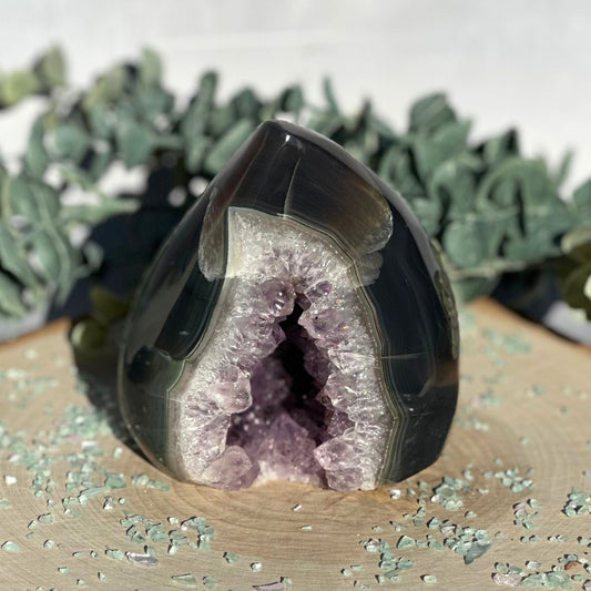 amethyst crystal flame