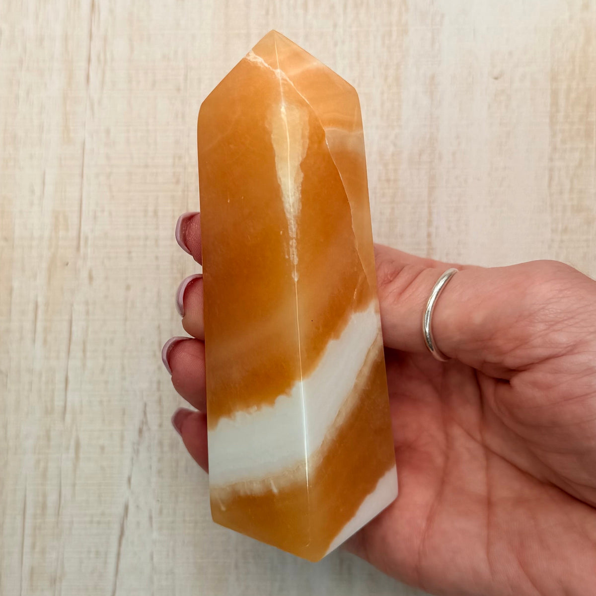 Orange Calcite Tower – Vibrant Crystal for Energy & Creativity