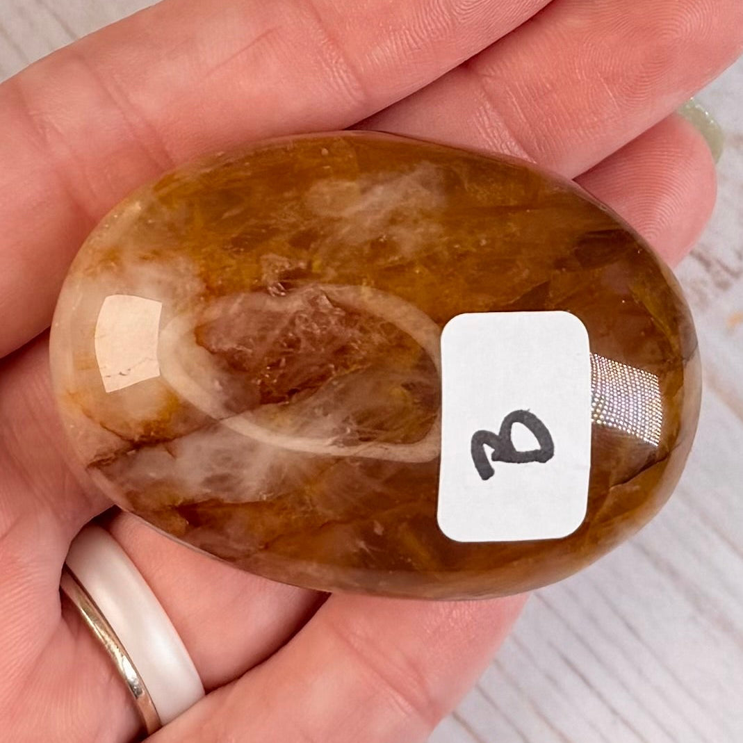 Golden Healer Quartz Palm Stone | Option B