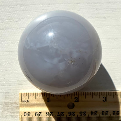 Blue Chalcedony Sphere from Brazil