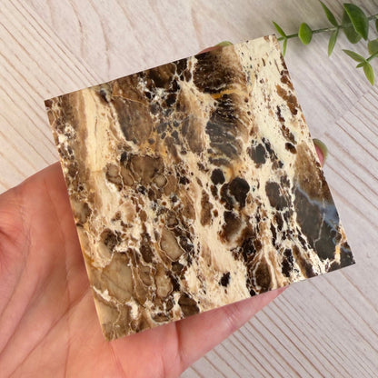 Chocolate Calcite Pyramid – Brown & Cream Crystal for Grounding