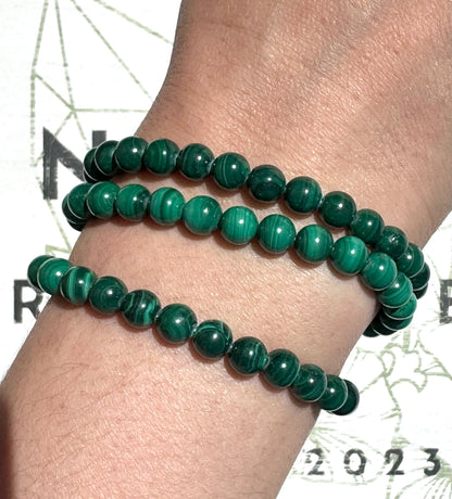 One (1) Malachite Bracelet (6mm Bead)