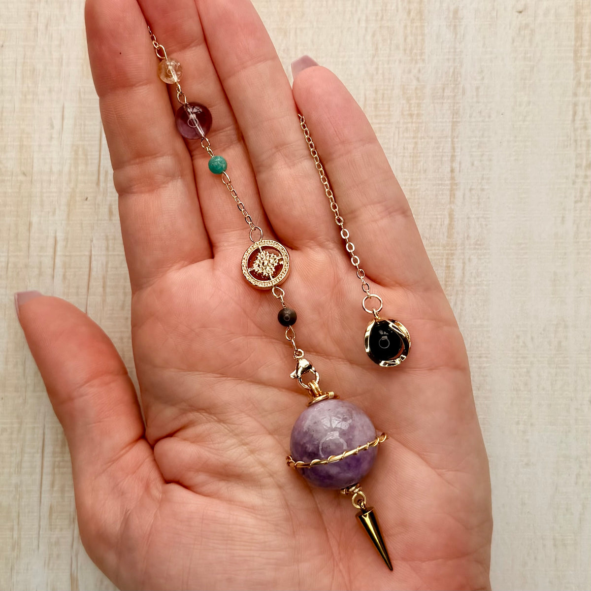 Wire-Wrapped Saturn Crystal Pendulum | Choose Your Stone