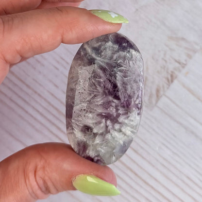 Snowflake Fluorite Palm Stone | Option D