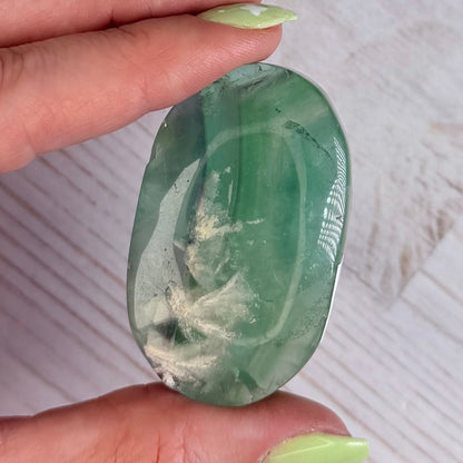 Snowflake Fluorite Palm Stone | Option F