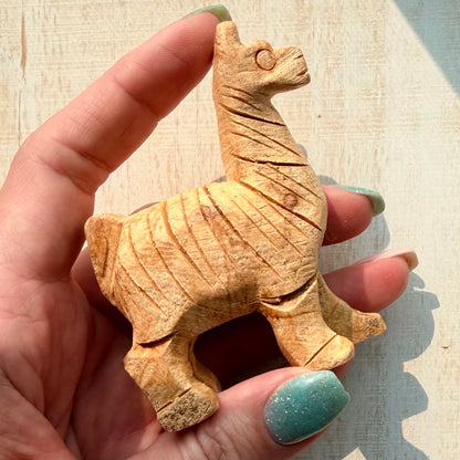 Palo Santo Alpaca Carving | Hand-Carved from Peru