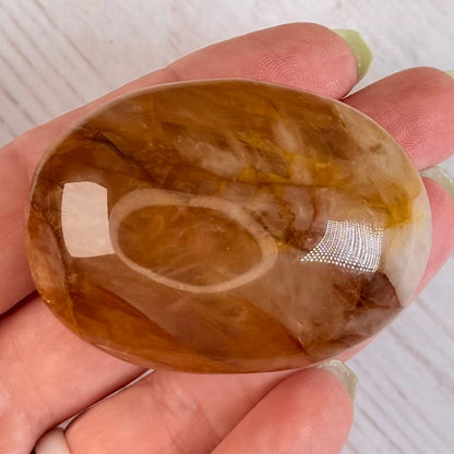 Golden Healer Quartz Palm Stone | Option B