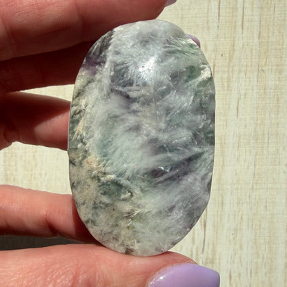 Snowflake Fluorite Palm Stone | Option C