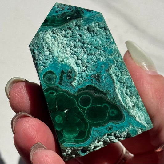 Malachite & Botryoidal Chrysocolla Obelisk | Option B