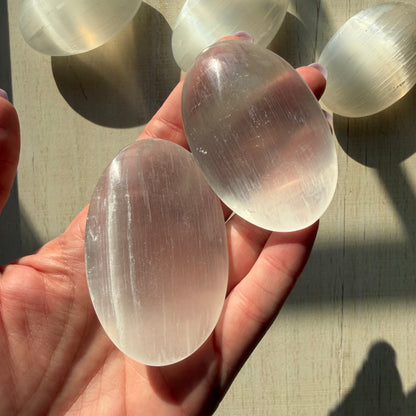 Selenite Palm Stone | Satin Spar | Selenite Crystal