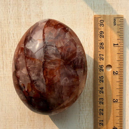 Fire Quartz Palm Stone | Hematoid Quartz | Option A