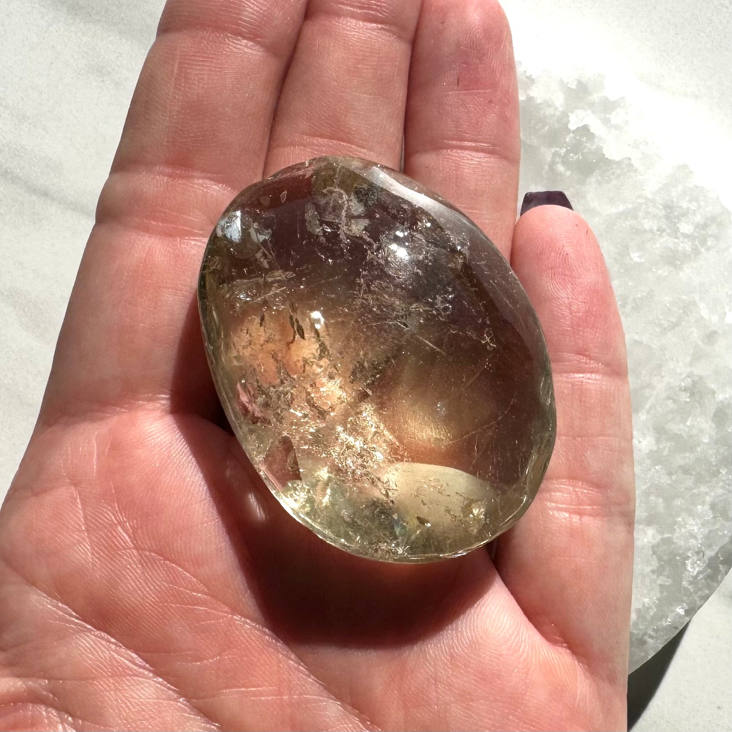 Beautiful High-Quality Citrine Palm Stone G